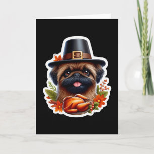 Thanksgiving Brussels Griffon Dog Owner Lover Funn Card