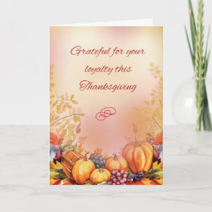 Thanksgiving Business Customers Appreciation Card