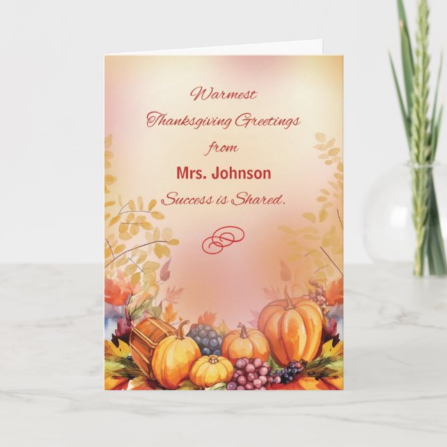 Thanksgiving Business Customers Appreciation Card (Front)