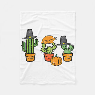 Thanksgiving Cactus Cute Succulent Plant Fall Men  Fleece Blanket