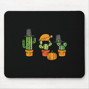 Thanksgiving Cactus Cute Succulent Plant Fall Men Mouse Pad