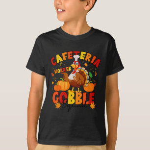 Thanksgiving Cafeteria Worker Gobble Squad Turkey T-Shirt