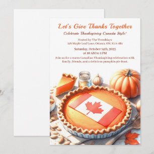 Thanksgiving Canada   Cosy Pumpkin Pie Gathering Invitation