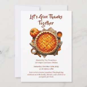 Thanksgiving Canada   Cosy Pumpkin Pie Gathering Invitation