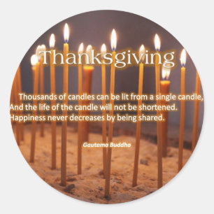 Thanksgiving Candles Classic Round Sticker
