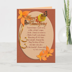 Thanksgiving card Autumn ivy with poem
