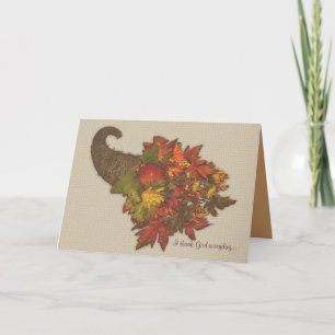 Thanksgiving Card cornucopia watercolor