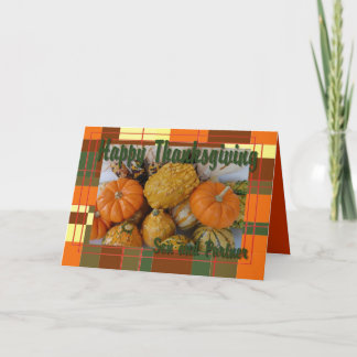 Thanksgiving Card For Son And Partner