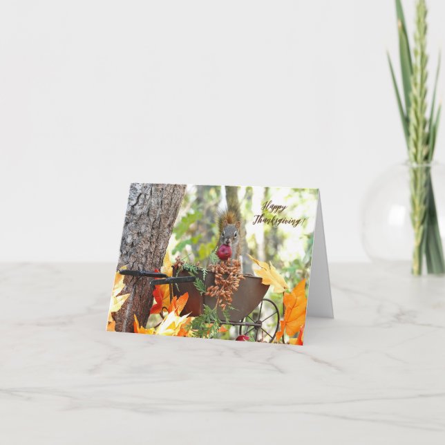 Thanksgiving card Mr. Bickles The Squirrel 5 x7" (Front)