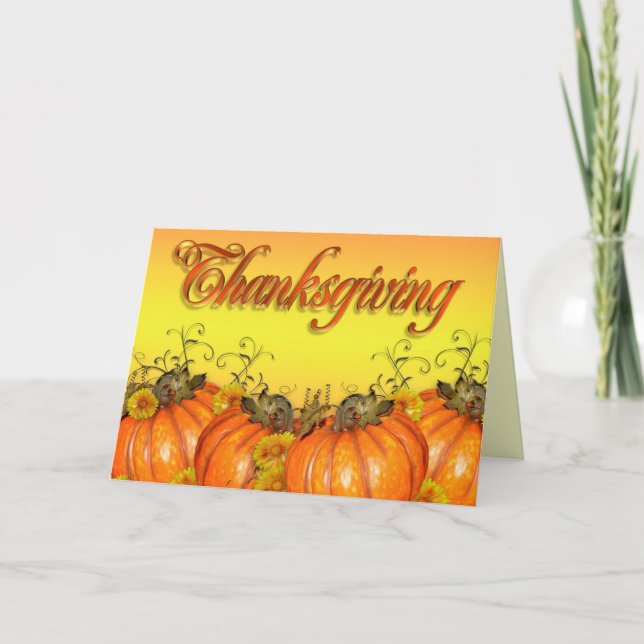 Thanksgiving card pumpkins illustration (Front)