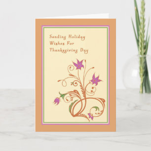 Thanksgiving Card with a Floral Design