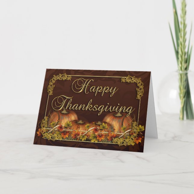Thanksgiving Card With Pumpkins (Front)
