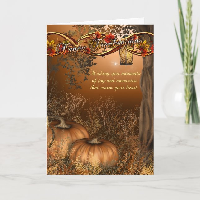 Thanksgiving Card With Pumpkins (Front)