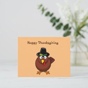 Thanksgiving Cartoon Turkey Postcard