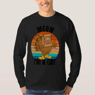 Thanksgiving Cat  Fake Cat Meow Thanksgiving Turke T-Shirt