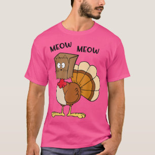 Thanksgiving Cat Funny Fake Cat Meow Thanksgiving  T-Shirt