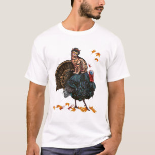 Thanksgiving Cat Pilgrim Costume Thanksgiving Turk T-Shirt
