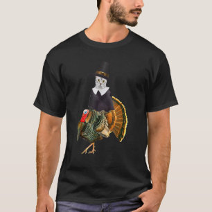 Thanksgiving Cat Pilgrim Costume Thanksgiving Turk T-Shirt