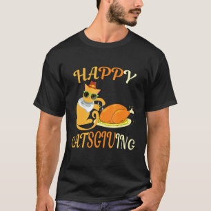 Thanksgiving Cat Turkey Happy Catsgiving Cats T-Shirt