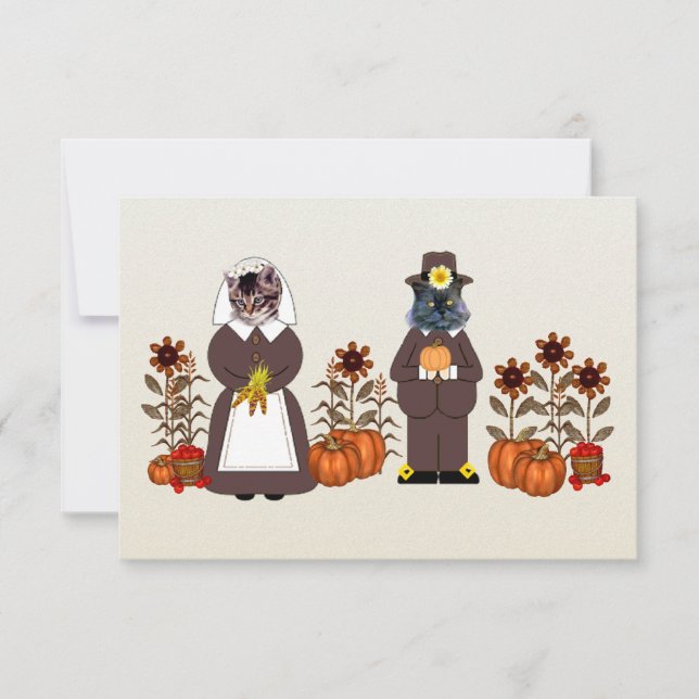 Thanksgiving Cats Invitation (Front)