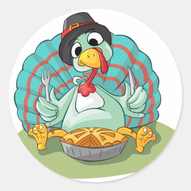 Thanksgiving celebration classic round sticker (Front)
