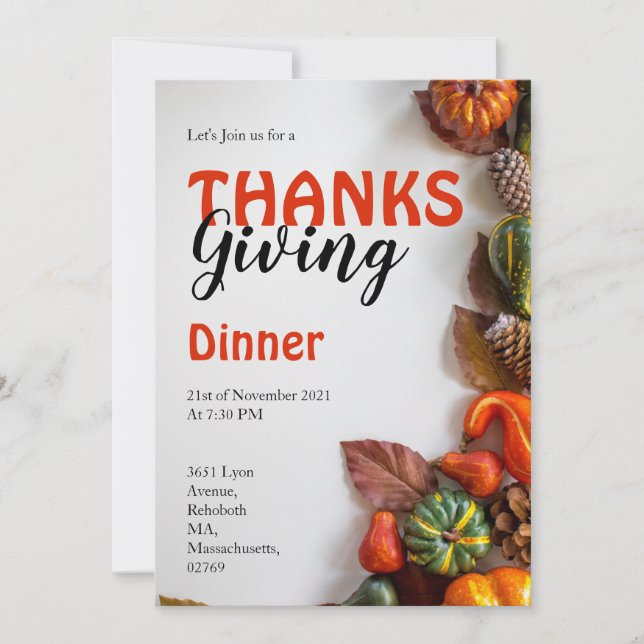 Thanksgiving Celebration Invitation (Front)