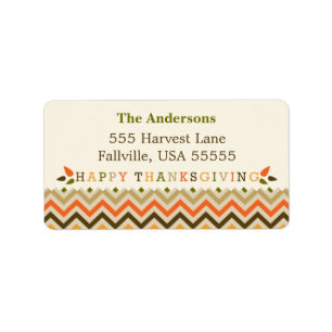 Thanksgiving Chevron Address Labels