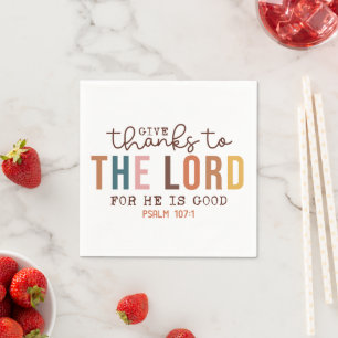 Thanksgiving Christian Quote Napkin