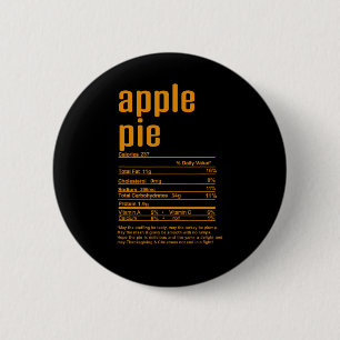 Thanksgiving Christmas Apple Pie Nutritional Facts 6 Cm Round Badge