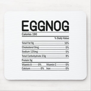 Thanksgiving Christmas Food Facts Eggnog Nutrition Mouse Pad