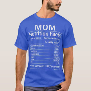 Thanksgiving Christmas Funny Mum Nutrition Facts L T-Shirt