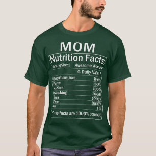 Thanksgiving Christmas Funny Mum Nutrition Facts L T-Shirt