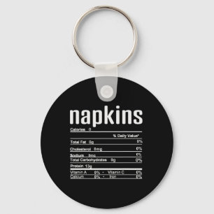 Thanksgiving Christmas Napkins Nutrition Fact Key Ring