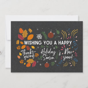 THANKSGIVING, CHRISTMAS, NEW YEAR Multi Holiday Card
