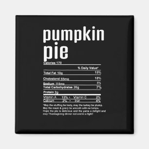 Thanksgiving Christmas Pumpkin Pie Nutritional Fac Magnet