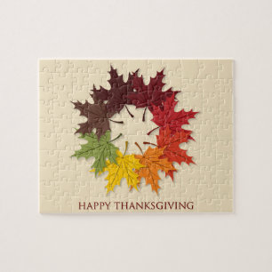 Thanksgiving circle of leaves jigsaw puzzle