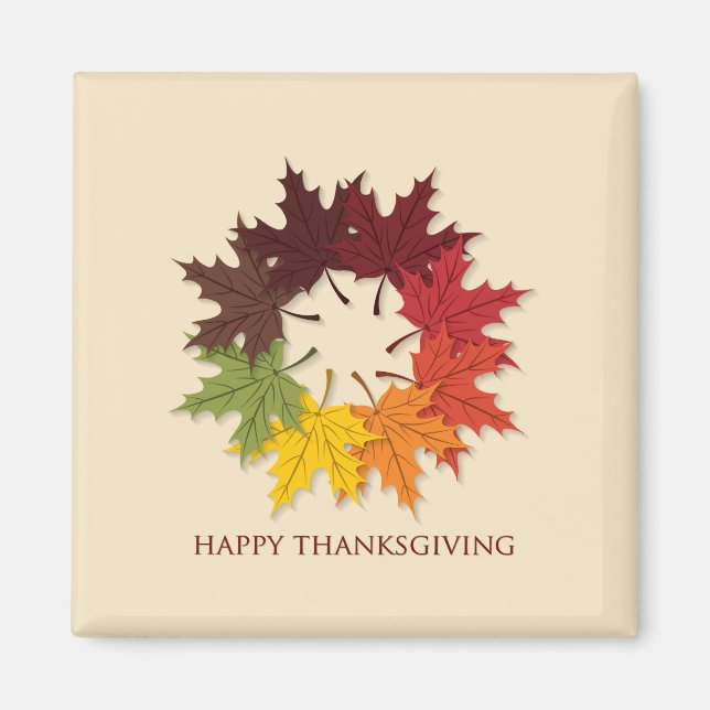 Thanksgiving circle of leaves magnet (Front)
