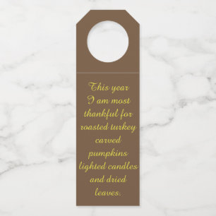 Thanksgiving - Classic Bottle Hanger Tags