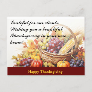 Thanksgiving Client Real Estate Marketing Postcard