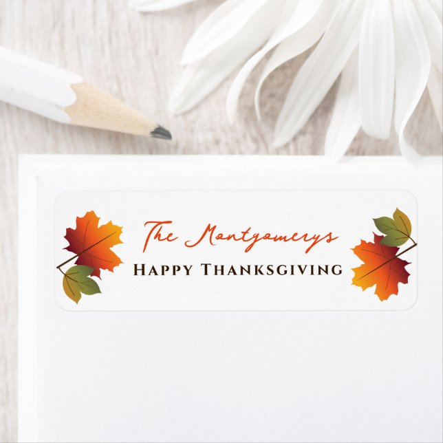 Thanksgiving Colourful Fall Leaves Gift Labels (Insitu)