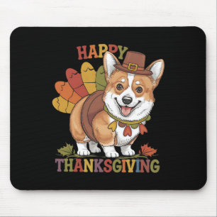 Thanksgiving Corgi Dog Turkey  Mouse Pad