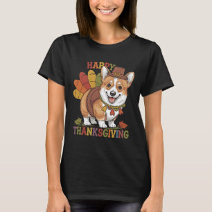 Thanksgiving Corgi Dog Turkey T-Shirt