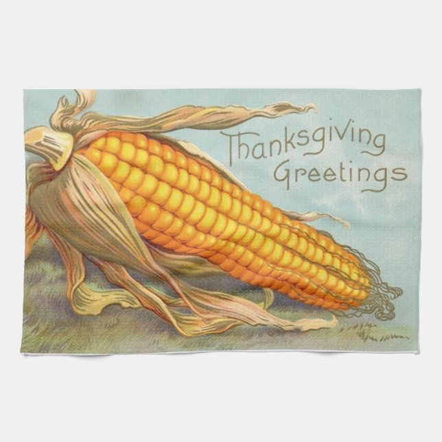 Thanksgiving corn kitchen towel (Horizontal)