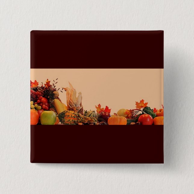 Thanksgiving/Cornucopia 15 Cm Square Badge (Front)