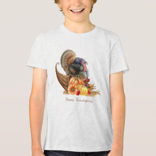 Thanksgiving Cornucopia Boys T-Shirt Tri-Blend Shirt