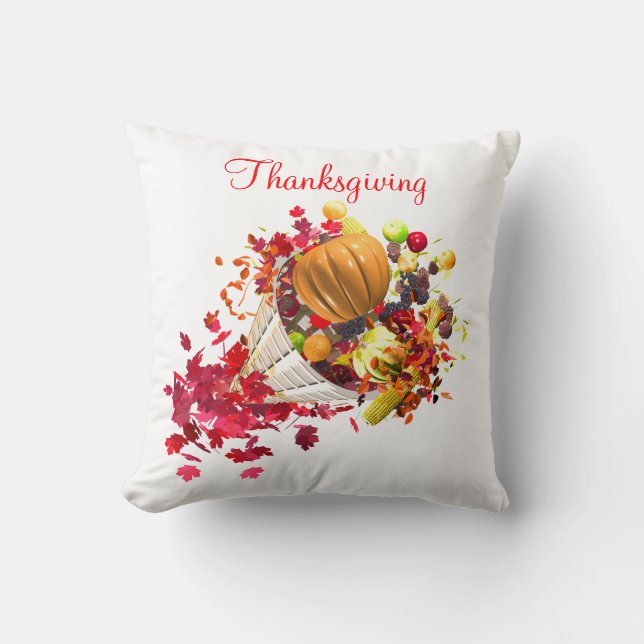 Thanksgiving Cornucopia Cushion (Front)