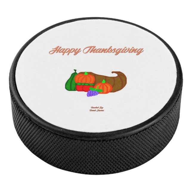 Thanksgiving Cornucopia Hockey Puck (3/4)