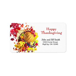 Thanksgiving Cornucopia Label