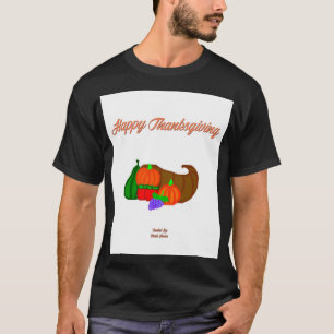 Thanksgiving Cornucopia Men's Black Basic T Shirt