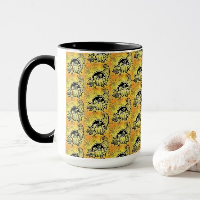 Thanksgiving Cornucopia Mug (With Donut)